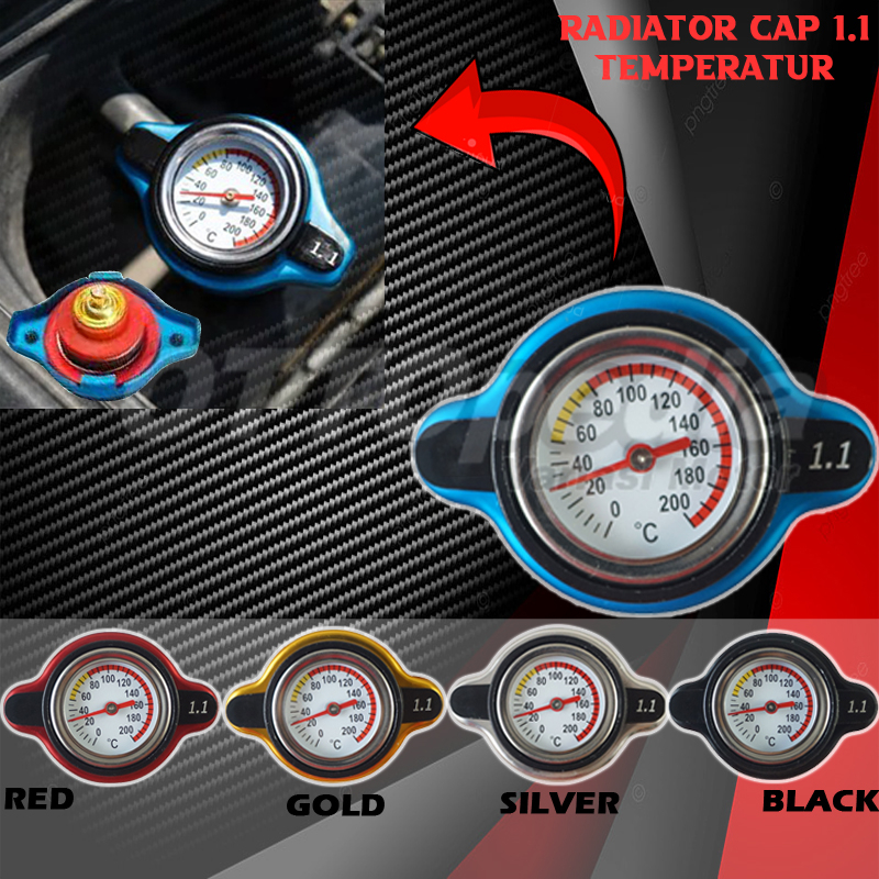 Tutup Radiator Jarum Indikator 1.1 Model D1 Cup Radiator Pengukur Suhu Mesin Mobil Motor Universal