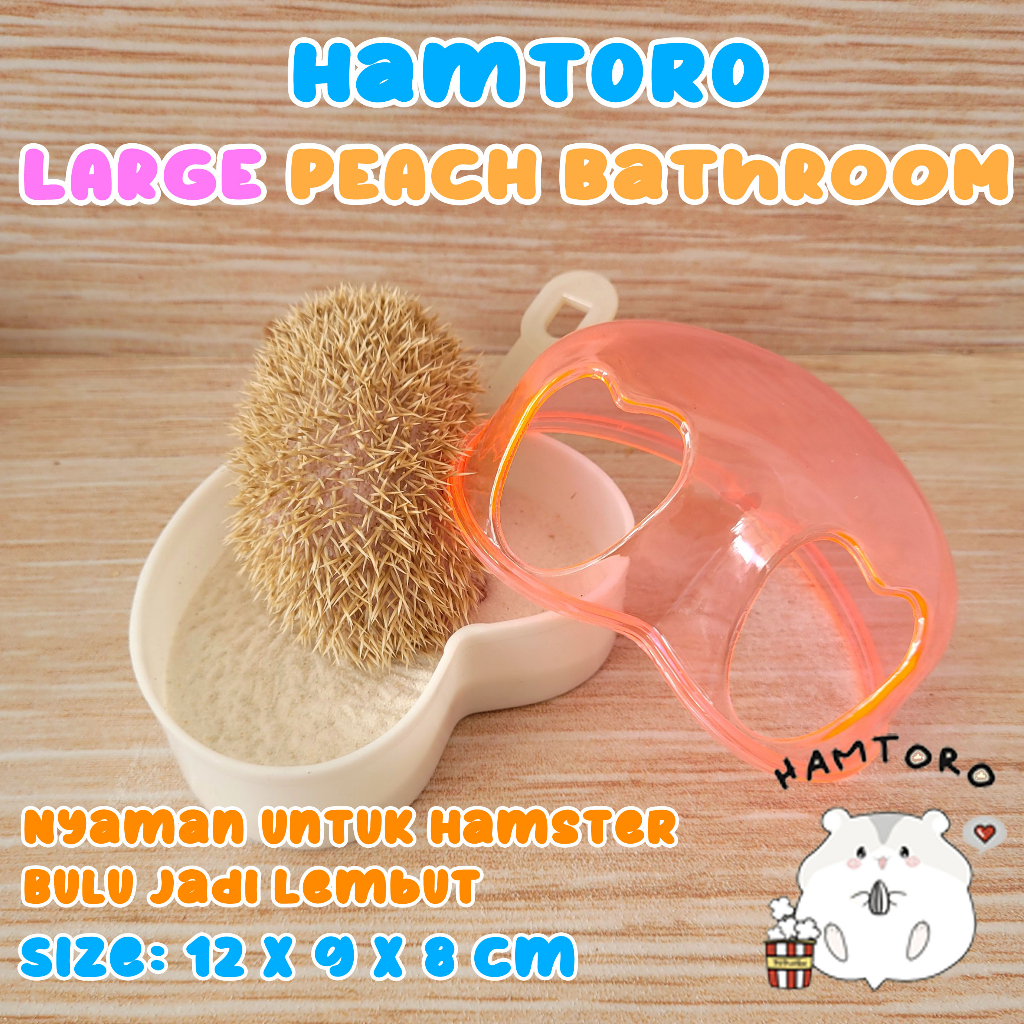 Hamtoro Large Peach Bathroom Tempat Mandi Main Hamster JUMBO