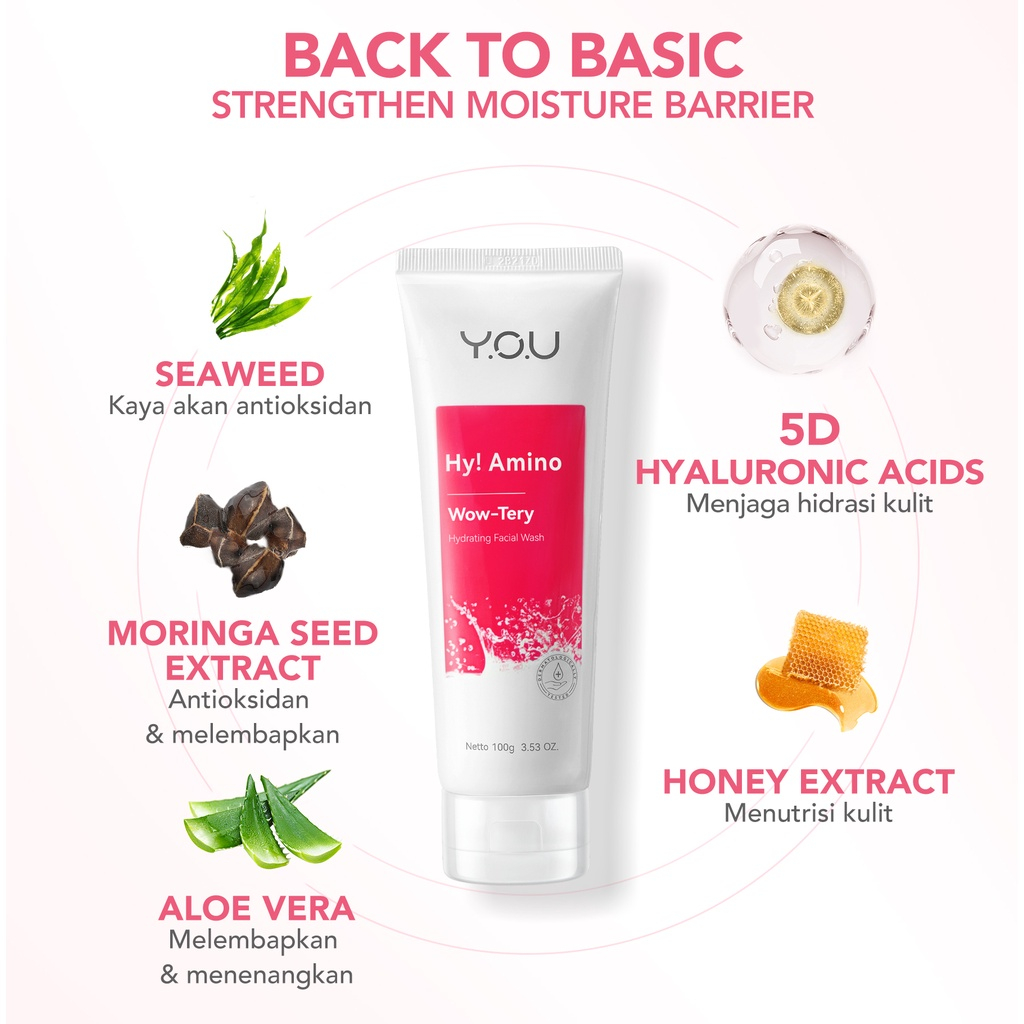 YOU Hy! Amino Facial Wash Series | Oil Control | Anti Acne | Brightening Original BPOM by Y.O.U