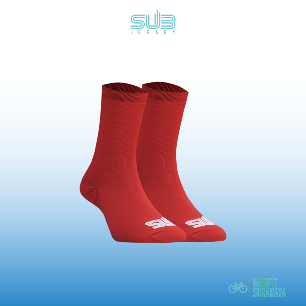 Sub Jersey Basic Socks Red Merah kaos kaki cycling subjersey sepeda gowes