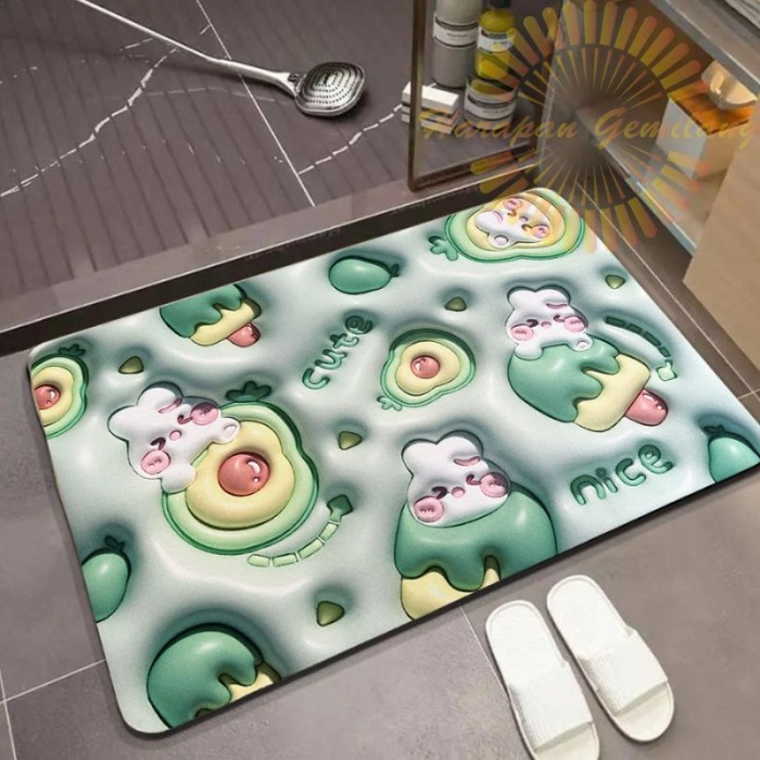 Rumah_kita2020  Keset Kaki 3D Diatomite Keset Kamar Mandi Kamar Mandi Motif Keset PROMO