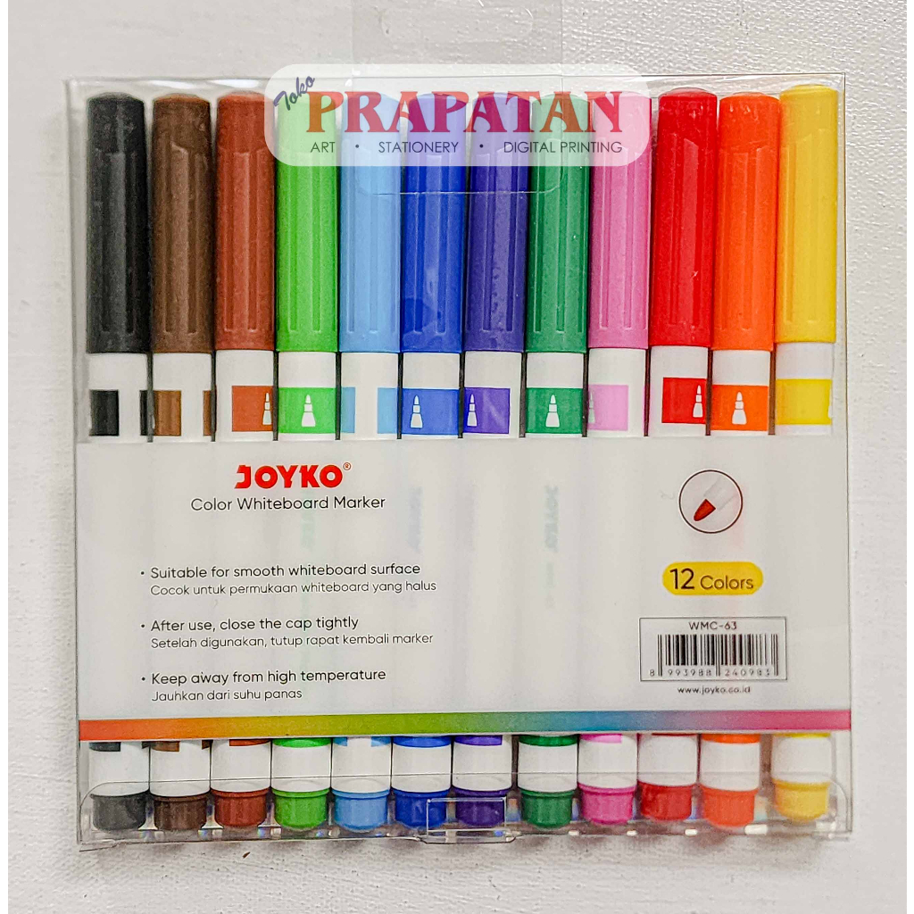

Joyko WMC-63 Color White Board Marker Set 12c | Spidol Papan Tulis
