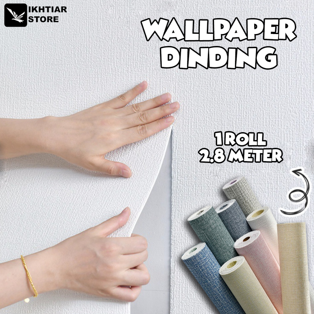 Wallpaper Sticker dinding Linen Roll / Wallfoam Dinding Dekorasi Kamar / WallSticker dinding