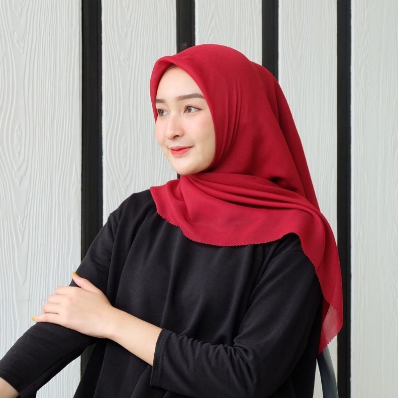 Bella Square Lasercut | Hijab segiempat polos | Kerudung bela square murah polos