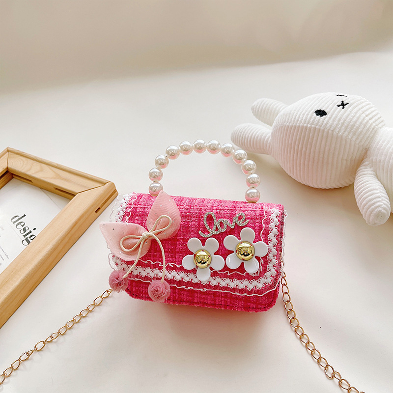 Tas Selempang Fashion Import Korea Style Handbag Petak Gagang Mutiara Cantik Kekinian Kids Slingbag