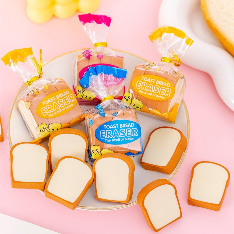 PENGHAPUS BENTUK ROTI TAWAR ERASER RUBBER BENTUK MAKANAN CUTE BREAD ERASER PENGHAPUS UNIK LUCU UNTUK KADO