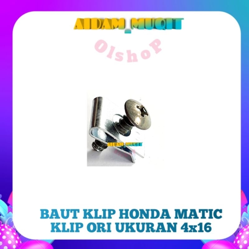 20 PCS BAUT KLIP BODY HONDA SILVER 4X16 BAUT KLIP HONDA MATIC BAUT KLIP MOTOR HONDA BAUT KLIP BATOK BODI HONDA SKRUP KLIP HONDA MURAH UKURAN M4X16