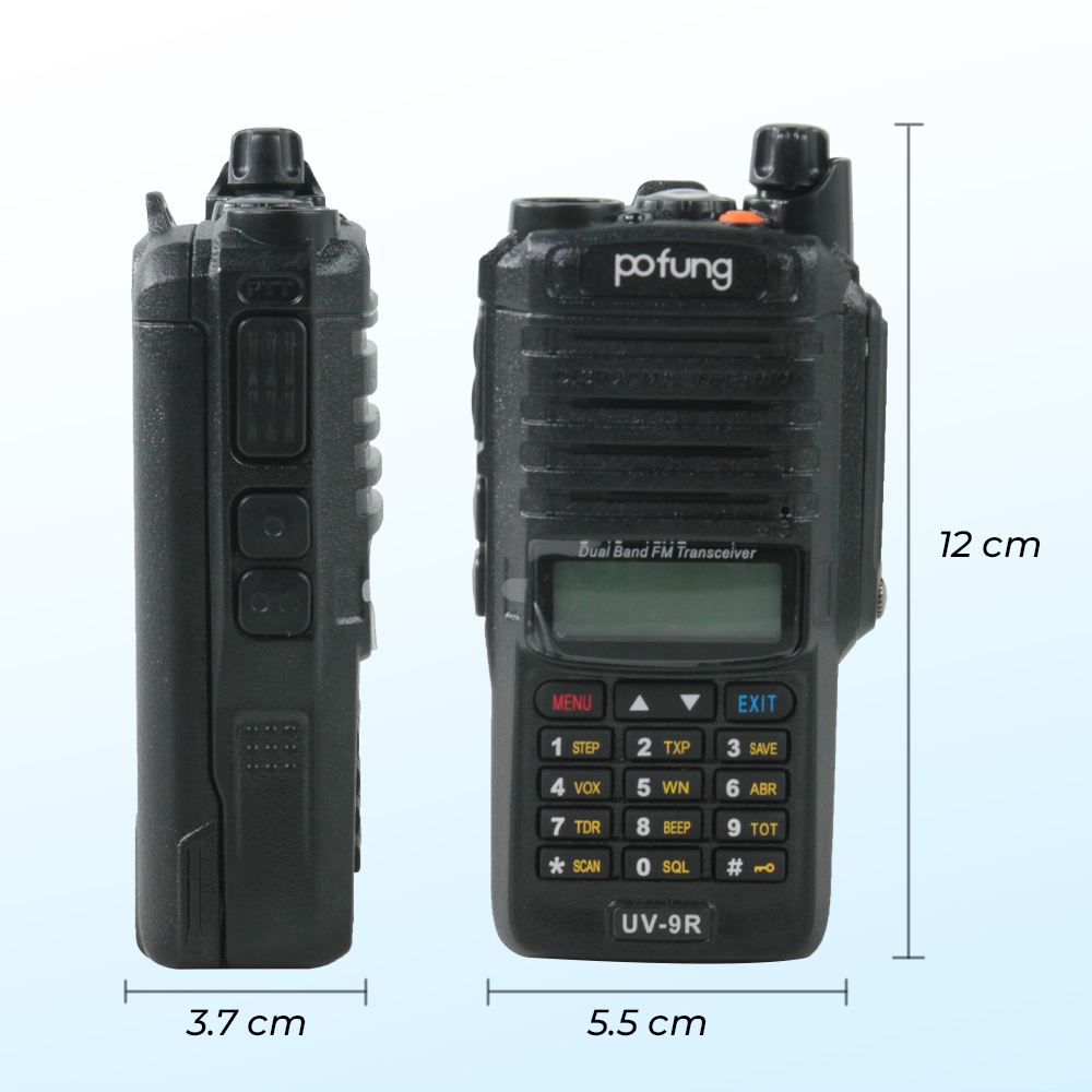POFUNG Walkie Talkie Professional HD Speaker VHF UHF Waterproof - UV-9R - Black