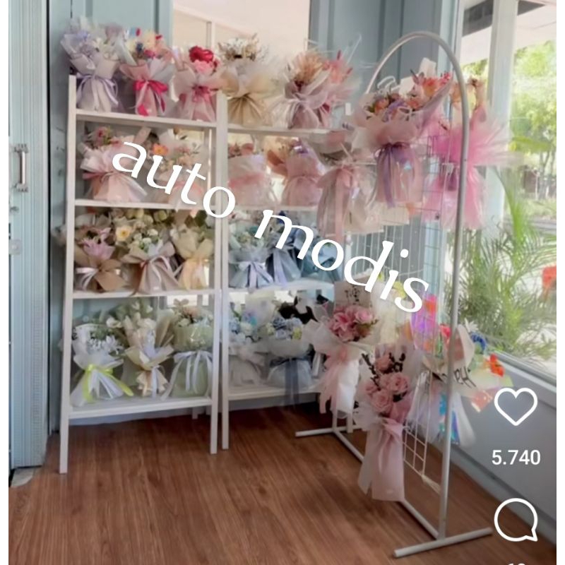 RAK FLORIST TOKO BUNGA DISPLAY FLOWER BUCKET PAJANGAN ETALASE KULKAS BUKET MEJA KOTAK ULANG TAHUN EM