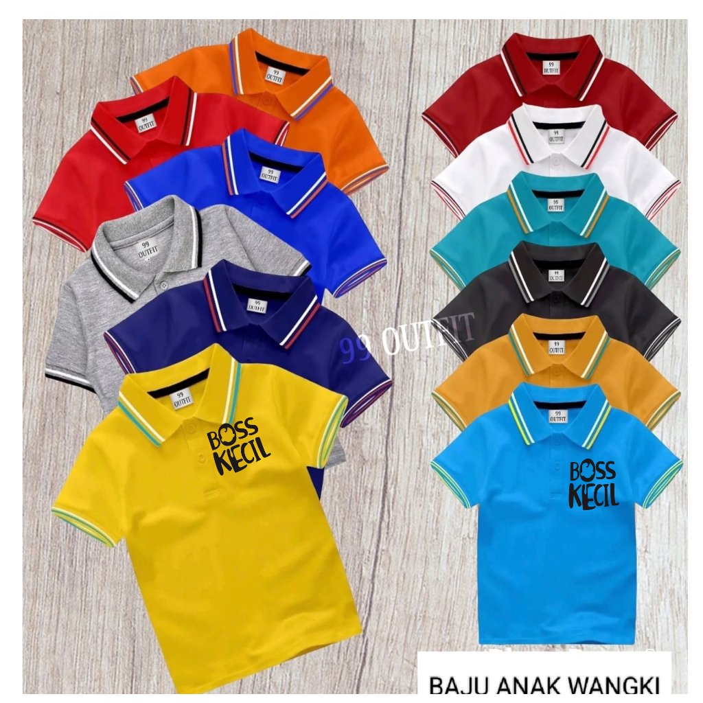 KAOS KERAH WANGKY ANAK USIA 2-10 TAHUN MOTIF BOSS KECIL BISA COD/BAJU POLO ANAK TANGAN PENDEK