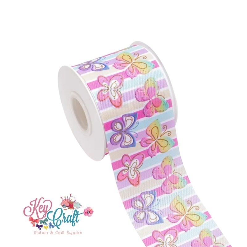 

Pita Grossgrain motif Butterfly rainbow size 3,8cm