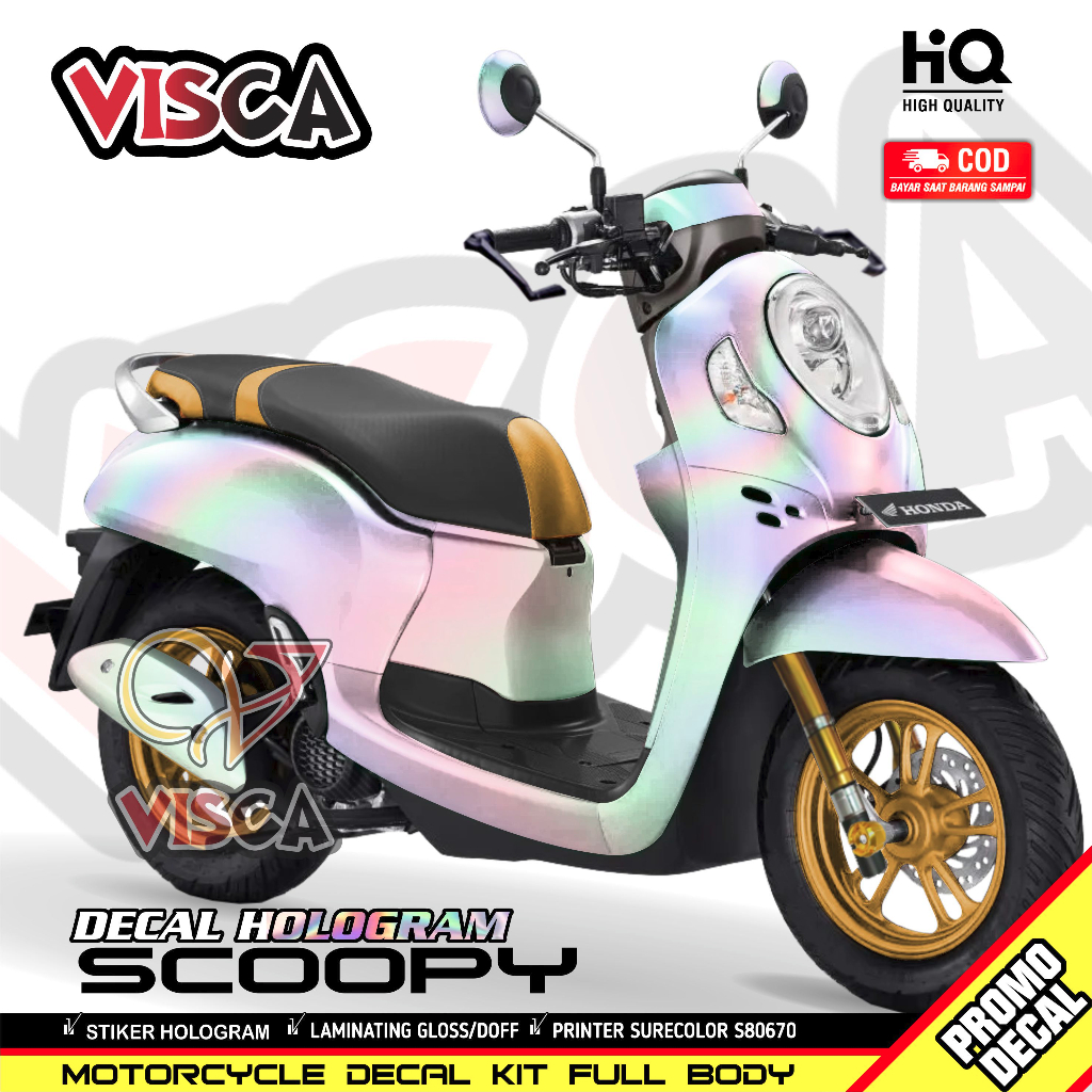 Decal Scoopy 2021 Full Body Stiker Scoopy 2021 Dekal Scoopy 2021 Hologram Polos