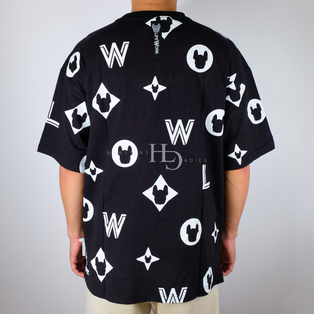 Lifework Pattern Logo All Over Tee Black