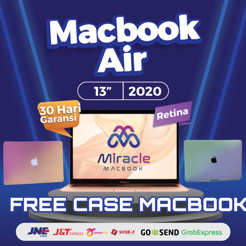 (FREE CASE)Macbook Air Retina 13 inch 2020  Bisa Instant Kurir FREE OFFICE