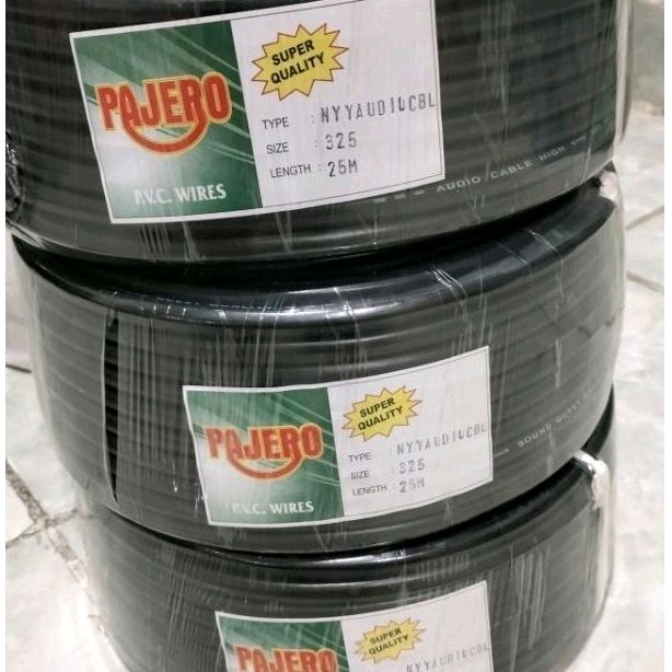 kabel listrik dan audio Pajero 3x2.5 panjang 25m serabut isi 3 serabut  kulit kuat bisa tanam