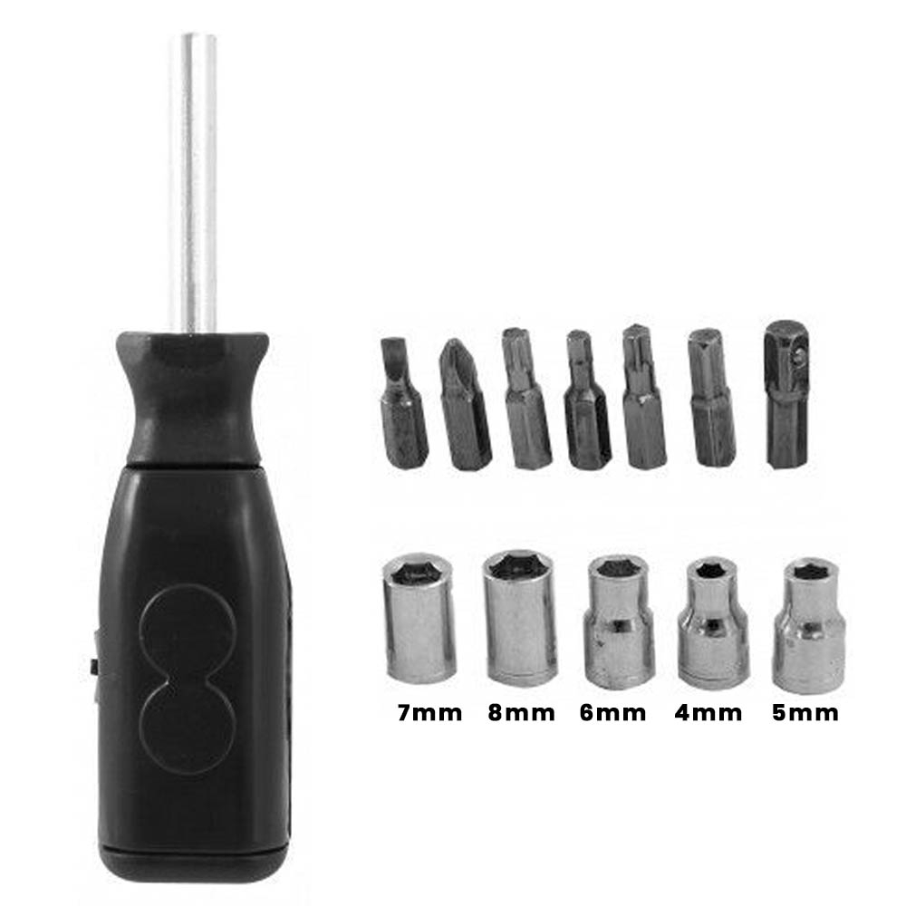 Obeng Magic Screwdriver Set 13 In 1 + Kunci Sok Serbaguna Dalam Satu Perkakas