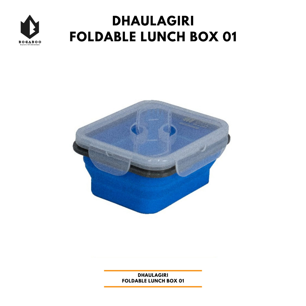 (COD AJA) dhaulagiri lunch box silicone 01 - kotak makan dhaulagiri portable - free sendok garpu - tahan bocor - tempat makan - BOX MAKAN DHAULAGIRI