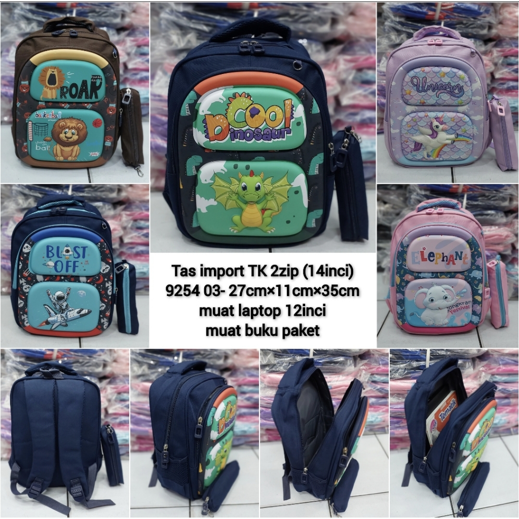 Tas import ransel anak pg tk sd kls 1 kls 2 bahan dasar premium anak laki laki anak perempuan