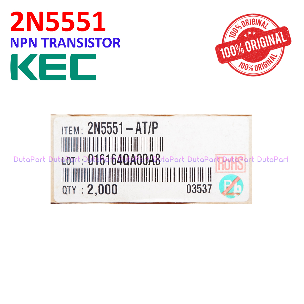 2N5551 ORIGINAL KEC KOREA NPN Transistor 2N 5551 TO-92