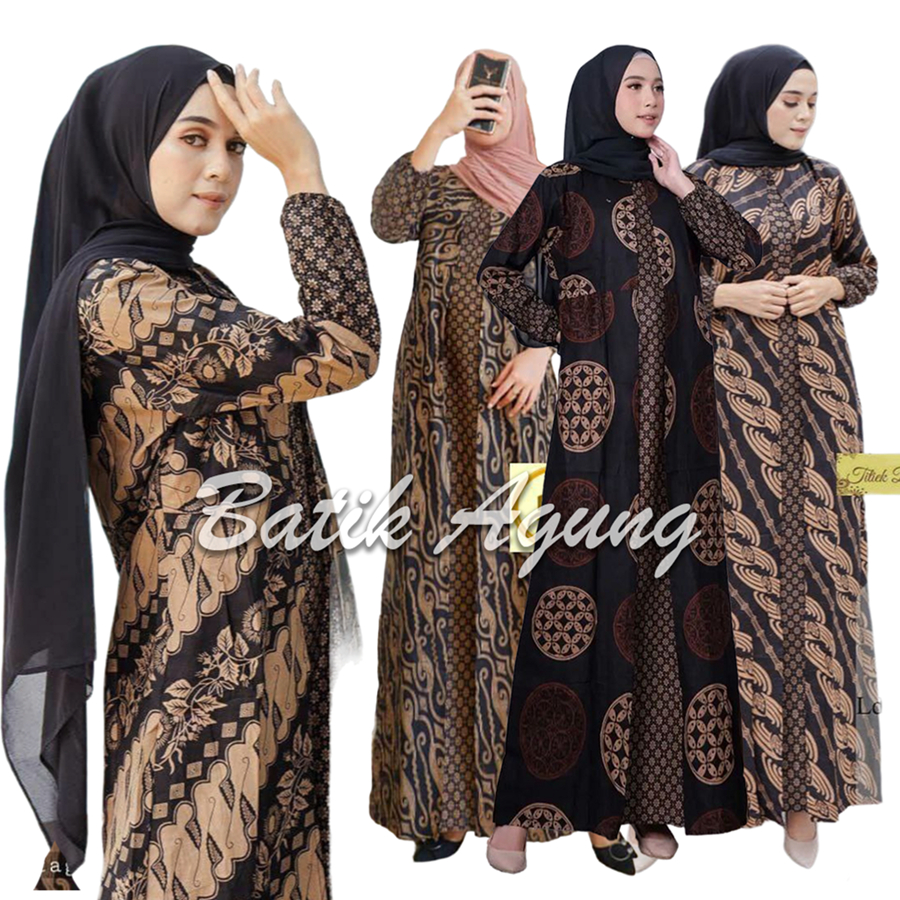 Baju Gamis Dres Batik Wanita Super Jumbo Oversize Big Size M L XL XXL XXXL 3L 4L 5L LD 120 cm Modern