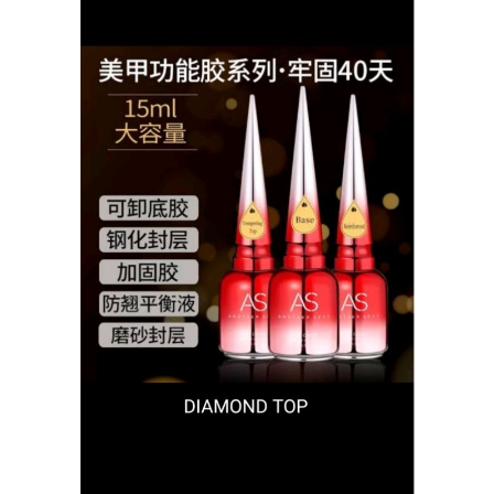 AS Diamond Top Coat 15ml / AS Nail Gel Polish Diamond Top Coat