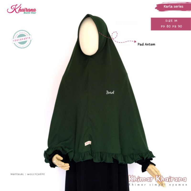 Khimar Karla by Khairana Moslem Wear/khimar kriwil dewasa/hijab instan Khairana/khimar syar'i karla 