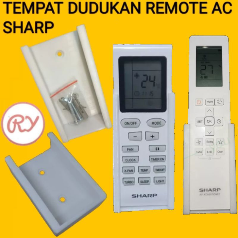 Holder Remote AC Sharp Bracket Tempat Dudukan Remot Tempel Bahan Plastik