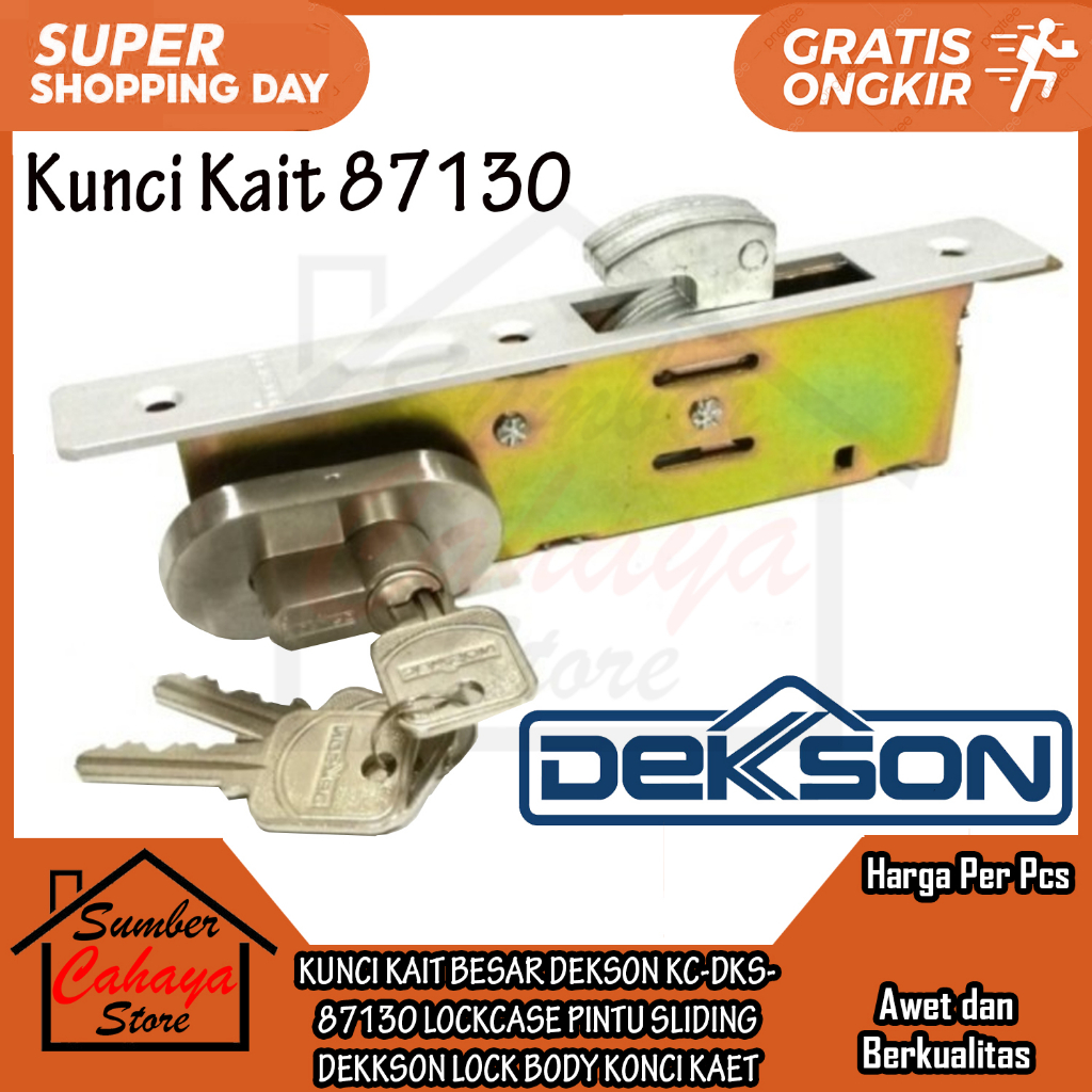 KUNCI KAIT KC-DKS-87130 BODY KONCI KAET BESAR DEKSON GESER LOCKCASE PINTU SLIDING DEKKSON MORTISE LO