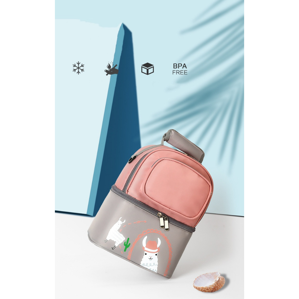 Cooler Bag Tas Bayi Waterproof / Perlengkapan Bayi Dan DIaper Bag / Tas Asi Bahan Nilon Multifungsi