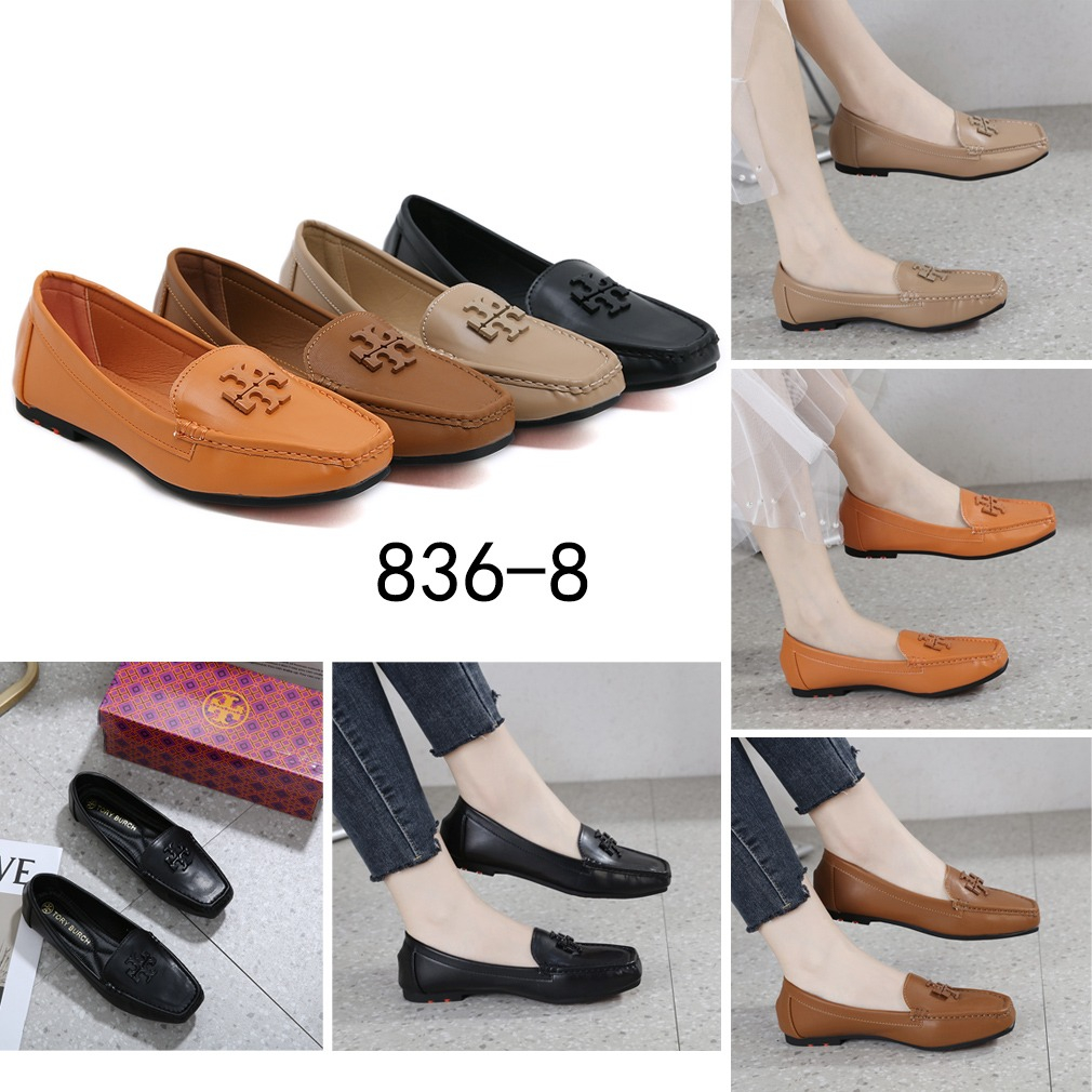 T 836-8 Lowell Tumbled Leather Driver Moccasin Flats