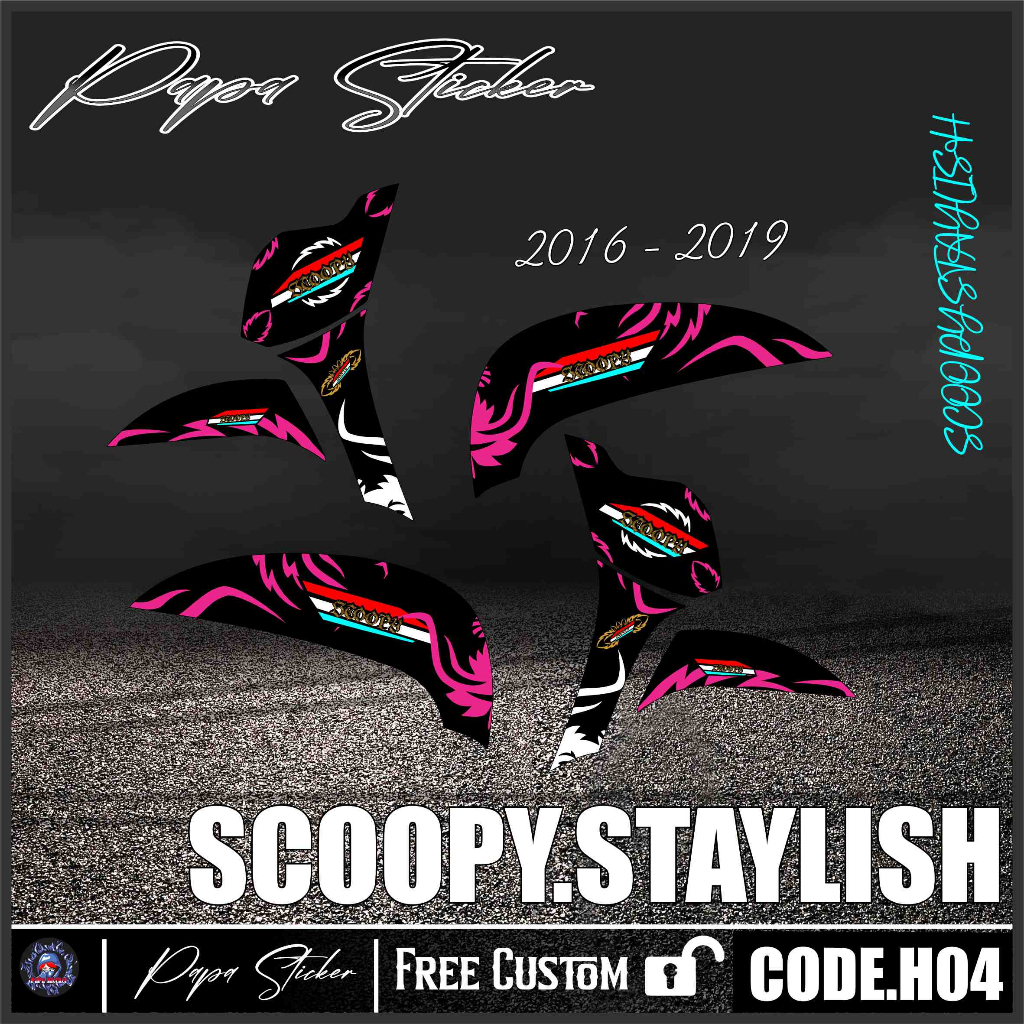 STRIPING STICKER SCOOPY 2016 VARIASI, STIKER LIST VARIASI SCOOPY 2016 H04