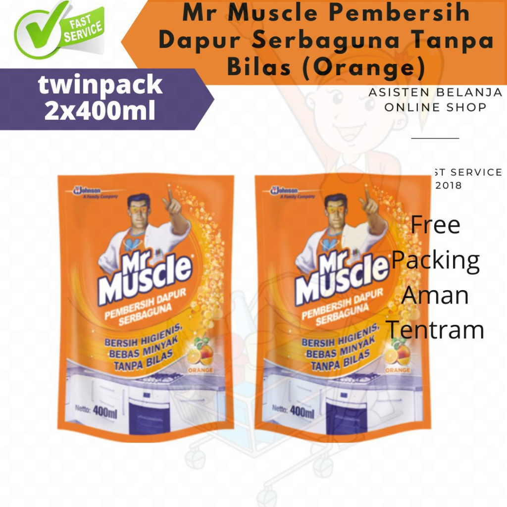 MR MUSCLE Pembersih Dapur Serbaguna Kitchen Cleaner Refill 800ml 800 ml Bebas Minyak Tanpa Bilas