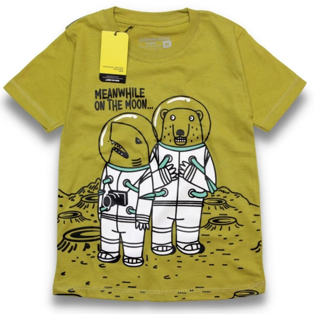 Kaos Anak Laki-laki Cowok Atasan Anak Perempuan 2ASTRONOT HIJAU SAMPUR tsaiby thirteen poin