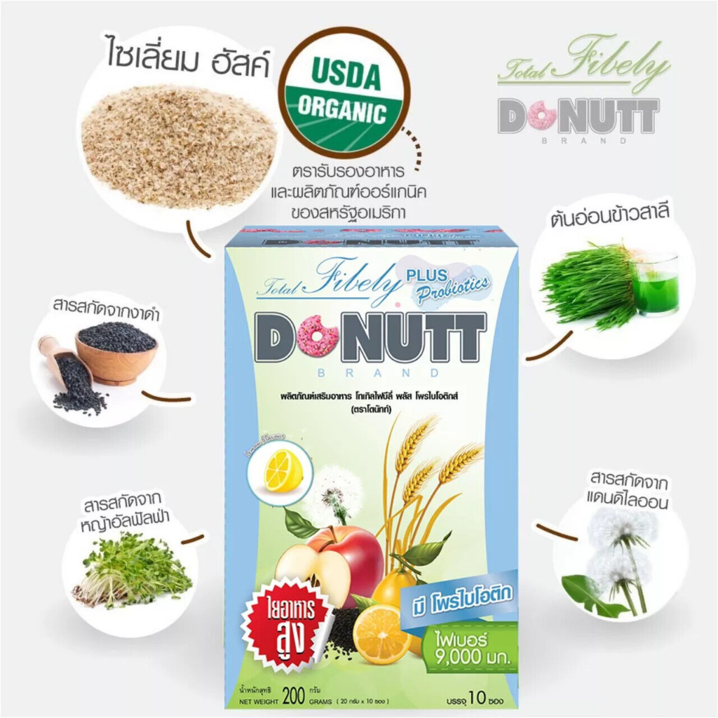 DONUTT TOTAL FIBELY DETOX BOX HIJAU DAN DONUTT TOTAL FIBELY PLUS PROBIOTICS BOX BIRU