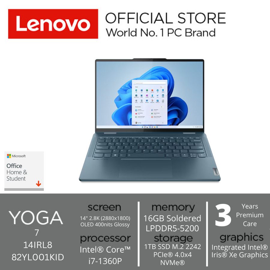 NB Lenovo Yoga 7 82YL001KID i7 1360P 16GB 1TB SSD 14" 2.8K OLED Touch