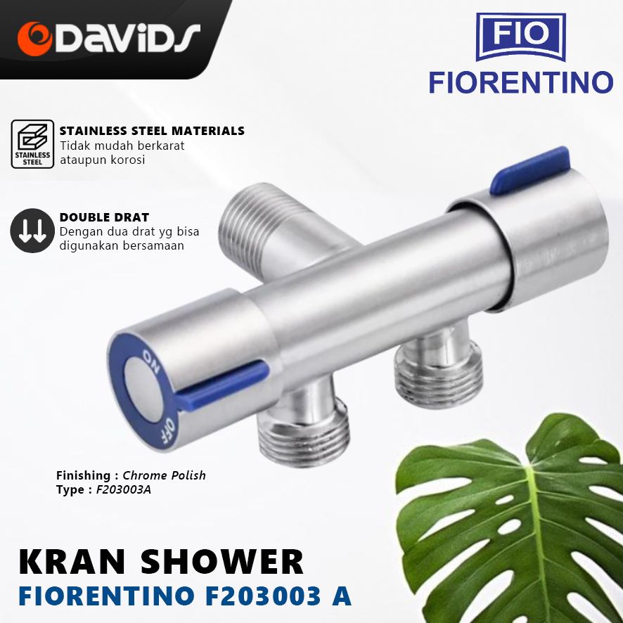 Kran Double 2 Cabang Keran Shower Dobel Sower Mandi Stainless Fiorenti