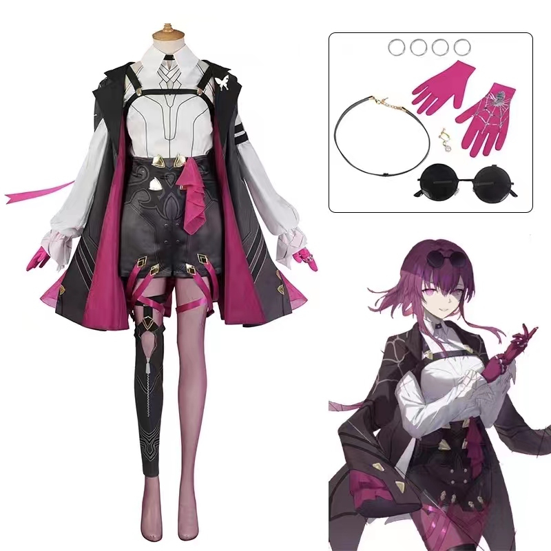 Kafka Cosplay Costume Purple Wig Game Honkai:Star Rail Cosplay Kafka Fullset Girl Cosplay Party Suit