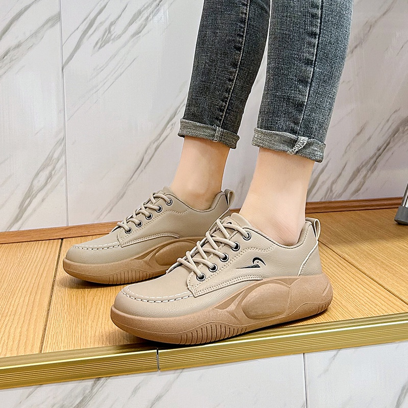 GROSIRTAS &quot;FREE BOX&quot; LV0214 Sepatu Platform Polos Wanita Import/Sepatu Sneakers Style Korean