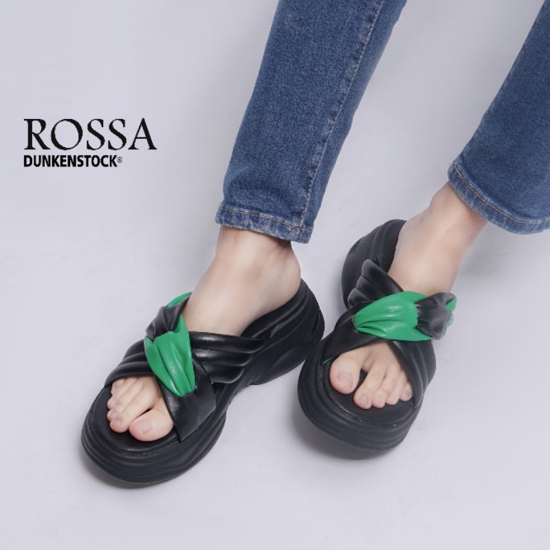 Dunkenstock ROSSA Sandal Wedges Wanita Kekinian Sendal Slop Cewek Hak Platform Casual Terbaru