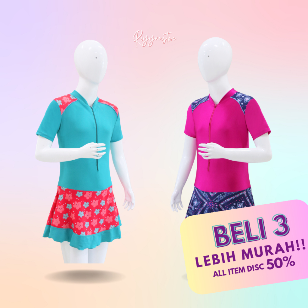 Baju Renang Anak Perempuan Rok Motif 7-11 Tahun Terbaru