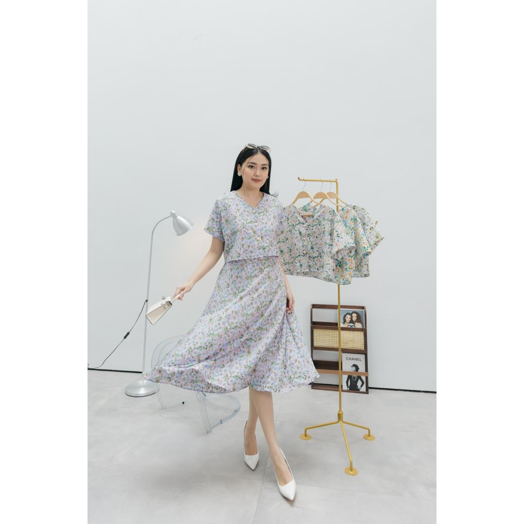 FLOWERIA CRINCKLE SKIRT SKIRT SET / FLOWER SET ROK