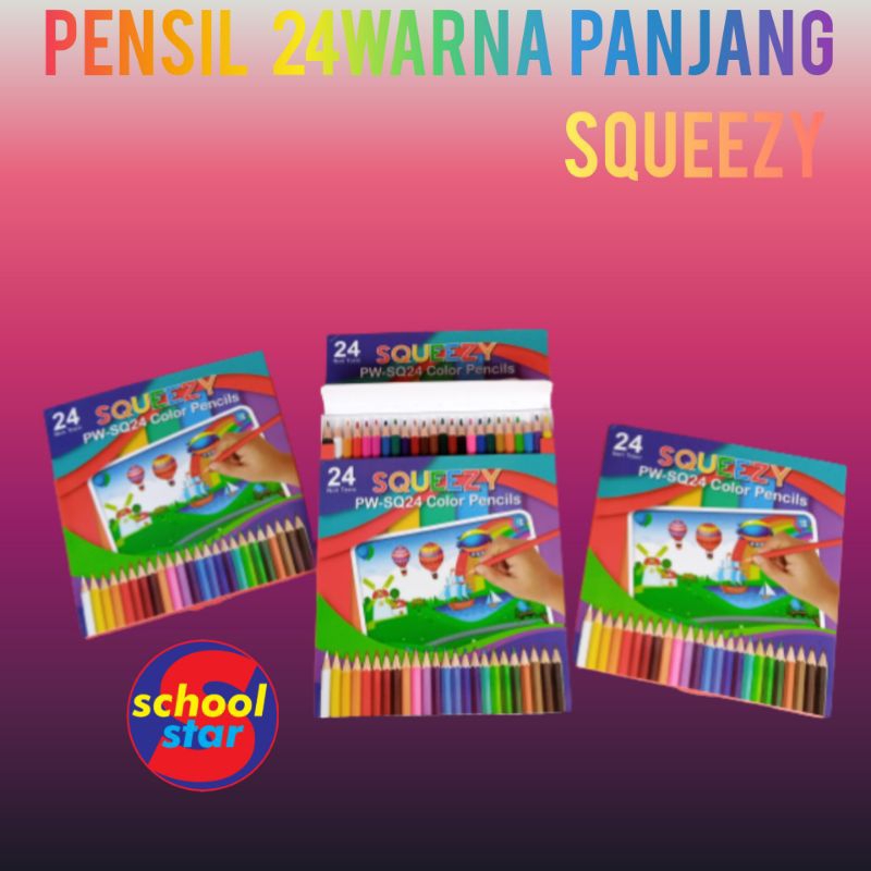 

Pensil 24 Warna / Pensil warna / Colour Pensil PW-SQ24 warna