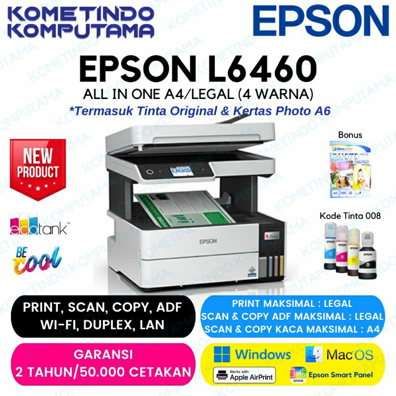 Epson EcoTank L6460 A4 Wi-Fi Duplex All-in-One Ink Tank Printer ADF