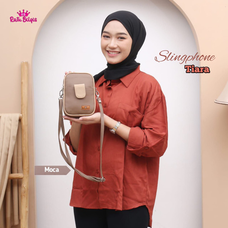 TIARA SLINGPHONE RATU BILQIS tas hp wanita murah chocoly anti air