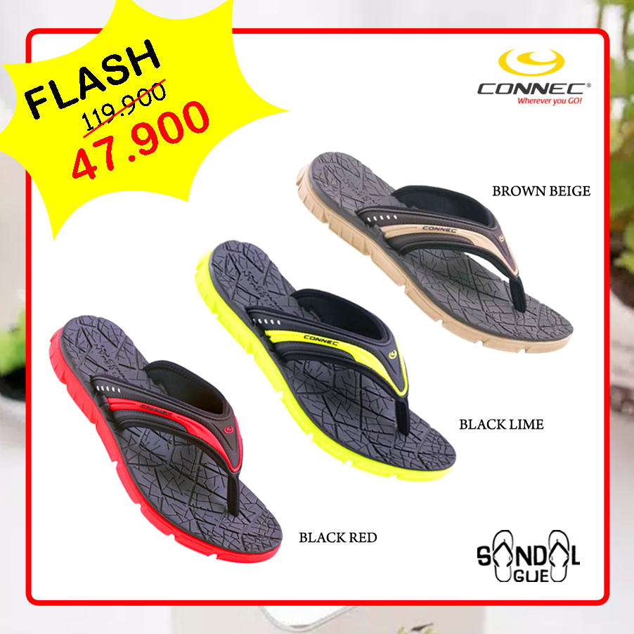 PROMO SANDAL PRIA KEKINIAN CONNEC HAMMER FLASH TORAJA RAFLES 100% BARU