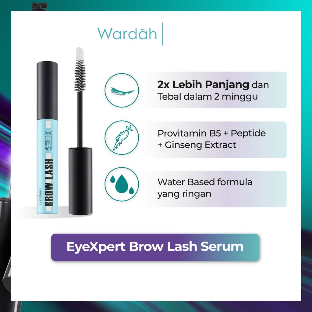 Wardah EyeXpert Brow Lash Serum 10 ml - Serum Bulu Mata dan Alis, Panjang dan Tebal dalam 14 Hari, Menutrisi dan Menguatkan