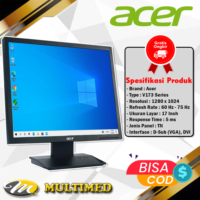 Layar Monitor ACER 17 Inch V173 Series - Monitor