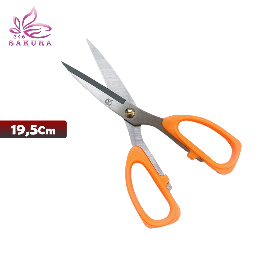 GUNTING YS2101 DAPUR - GUNTING KERTAS   Scissor-19.5CM WARNA ORANGE- SOSOYO