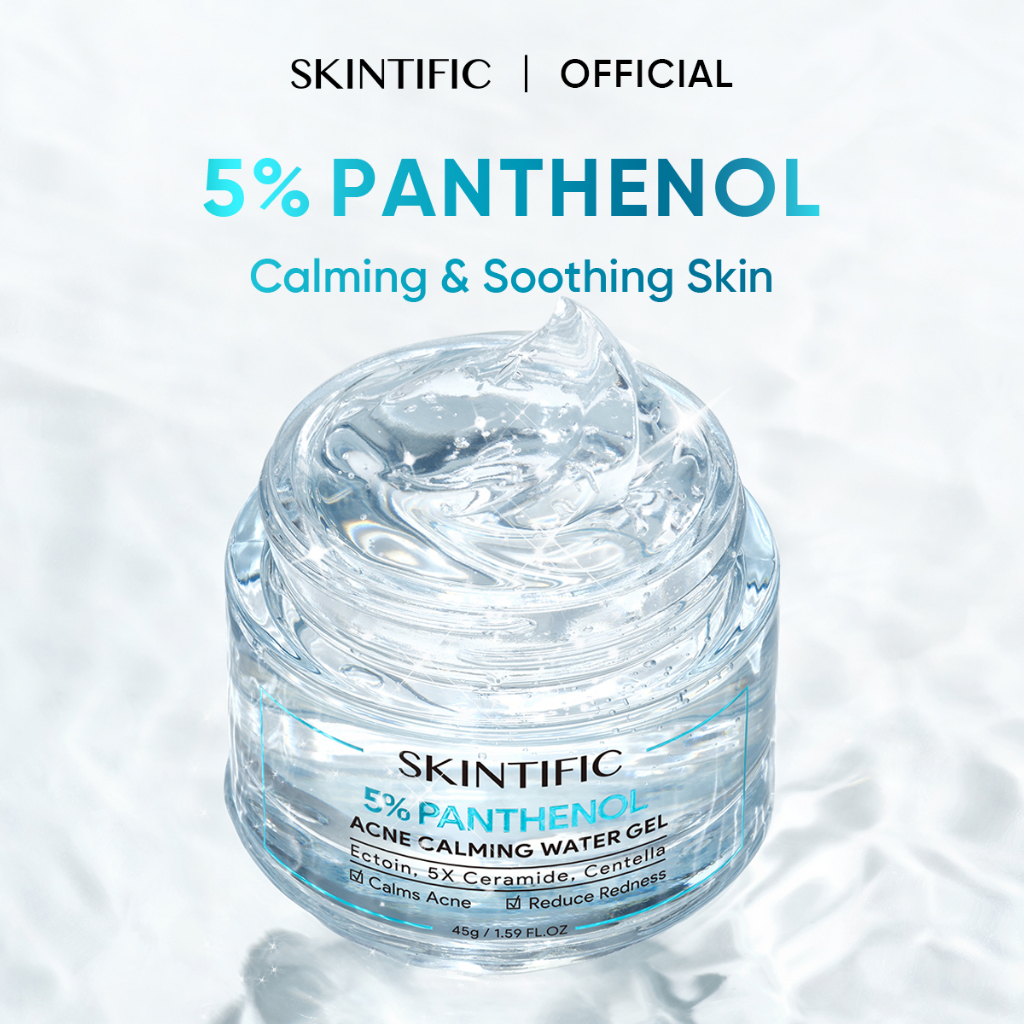 SKINTIFIC Panthenol Acne Calming Water Gel 45g Pelembab Wajah Cream jerawat Shooting Gel Moisturizer Skintific