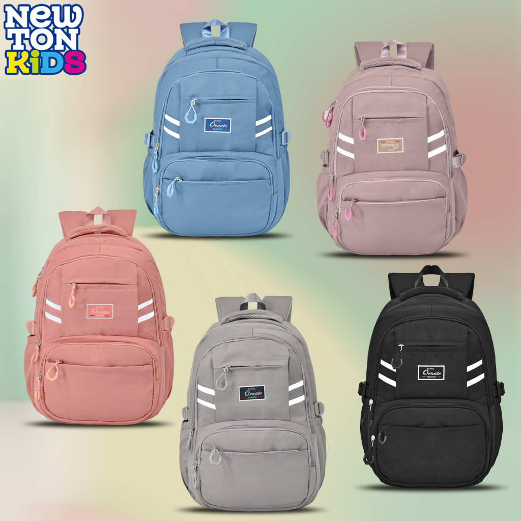 Newtonkids-Tas Ransel Sekolah SD-SMP Ornate Garis/Backpack Sekolah Anak/Fashion Anak/Tas Sekolah Import